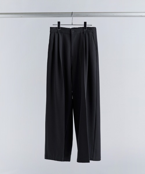 SOCCE（ソーシー）の「エバークリース2タックセンタープレスTRワイドフレアスラックス（スラックス・メンズ・チャコール/ストライプ/ブラック/オフホワイト/ネイビー・S/M/L/XL）」の7枚目の写真