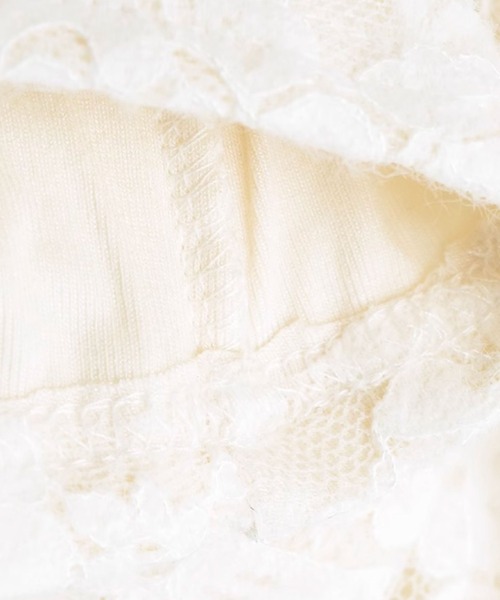 LA POMME petit(ラポミ・プチ)の「Romantic Lace Motif Flare Top(Tシャツ/カットソー・レディース・ホワイト/ブラック・FREE)」の10枚目の写真