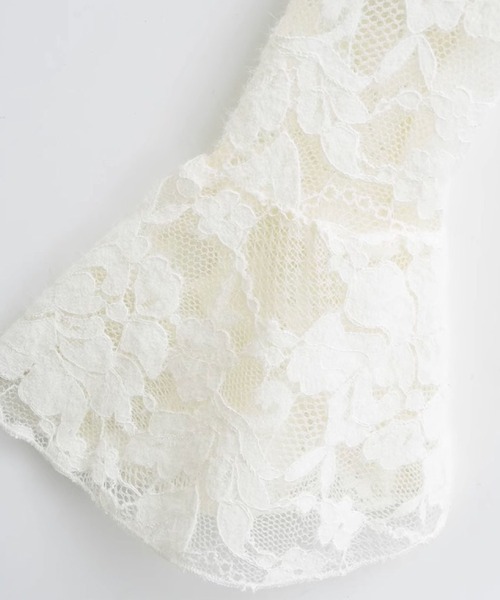 LA POMME petit(ラポミ・プチ)の「Romantic Lace Motif Flare Top(Tシャツ/カットソー・レディース・ホワイト/ブラック・FREE)」の7枚目の写真