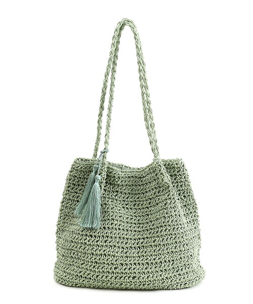 Coconut Palm Frond Weaving ペーパーバッグ　中古本 セール】ペーパー編みロングハンドルトートバッグ（かごバッグ