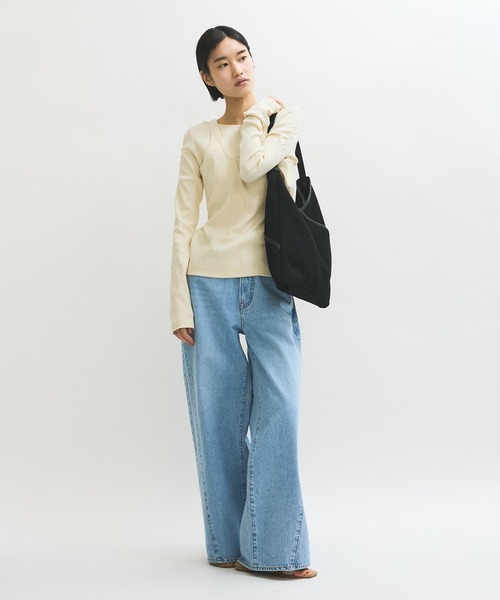 ADAM ET ROPE'(アダムエロペ)の「メッシュワンショルダーバッグ(ショルダーバッグ・レディース・ブラック/ベージュ・FREE)」の14枚目の写真