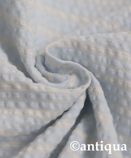 antiqua(アンティカ)の「ビッグカフスストライプシャツ(シャツ/ブラウス・レディース・ブルー/アイボリー・ONESIZE)」の15枚目の写真