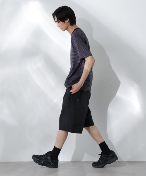 NANO universe（ナノユニバース）の「Anti Soaked(R)  汗染み防止 ボーダーミドルシルエットTシャツ（Tシャツ/カットソー・メンズ・ホワイト/ベージュ/ライトカーキ/チャコール・S/M/L）」の17枚目の写真