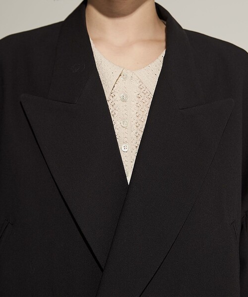 UJOH（ウジョー）の「【UJOH/ウジョー】《STUDIOUS別注》DRAW CODE JACKET/ドローコードジャケット（テーラードジャケット・レディース・ブラック/グレー・2）」の11枚目の写真