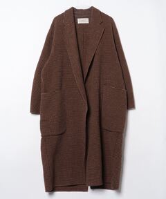 セール】アルパカヘリンボーン カラーレスジャケット（ノーカラー