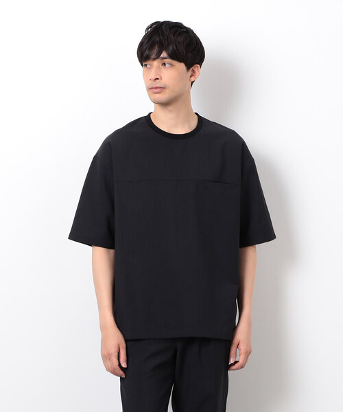 COMME CA ISM（コムサイズム）の「【セットアップ対応】リネンライク ポリエステル 布帛Ｔシャツ（Tシャツ/カットソー・メンズ・ベージュ/カーキ/ブラック・X-LARGE/LARGE/MEDIUM）」の2枚目の写真