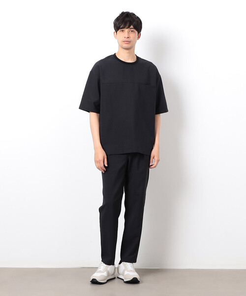 COMME CA ISM（コムサイズム）の「【セットアップ対応】リネンライク ポリエステル 布帛Ｔシャツ（Tシャツ/カットソー・メンズ・ベージュ/カーキ/ブラック・X-LARGE/LARGE/MEDIUM）」の6枚目の写真