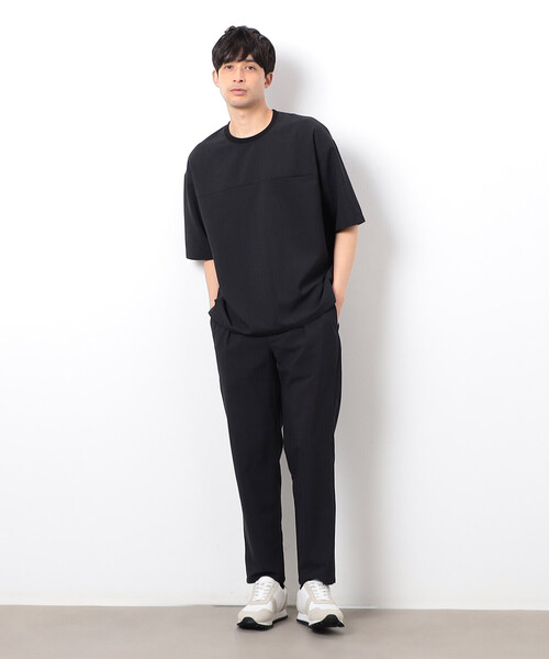 COMME CA ISM（コムサイズム）の「【セットアップ対応】リネンライク ポリエステル 布帛Ｔシャツ（Tシャツ/カットソー・メンズ・ベージュ/カーキ/ブラック・X-LARGE/LARGE/MEDIUM）」の7枚目の写真