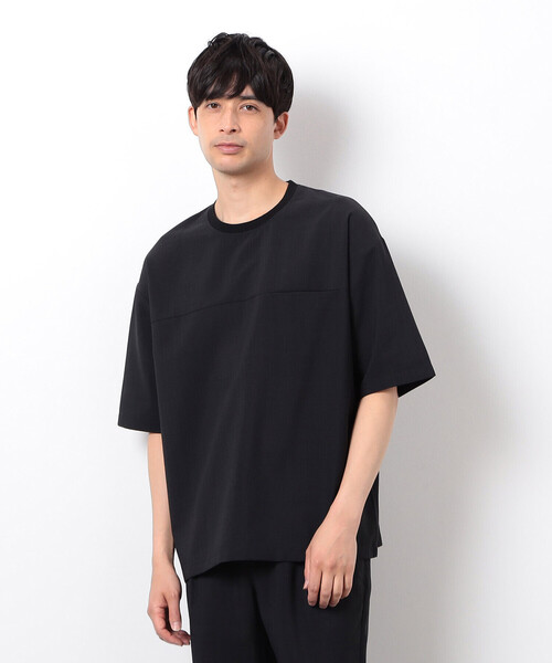 COMME CA ISM（コムサイズム）の「【セットアップ対応】リネンライク ポリエステル 布帛Ｔシャツ（Tシャツ/カットソー・メンズ・ベージュ/カーキ/ブラック・X-LARGE/LARGE/MEDIUM）」の8枚目の写真