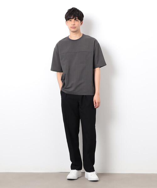 COMME CA ISM（コムサイズム）の「【セットアップ対応】リネンライク ポリエステル 布帛Ｔシャツ（Tシャツ/カットソー・メンズ・ベージュ/カーキ/ブラック・X-LARGE/LARGE/MEDIUM）」の13枚目の写真