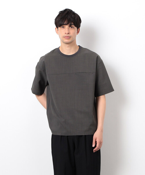 COMME CA ISM（コムサイズム）の「【セットアップ対応】リネンライク ポリエステル 布帛Ｔシャツ（Tシャツ/カットソー・メンズ・ベージュ/カーキ/ブラック・X-LARGE/LARGE/MEDIUM）」の16枚目の写真