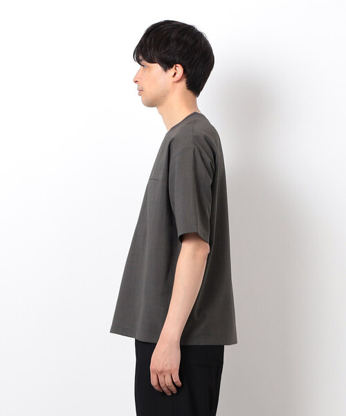 COMME CA ISM（コムサイズム）の「【セットアップ対応】リネンライク ポリエステル 布帛Ｔシャツ（Tシャツ/カットソー・メンズ・ベージュ/カーキ/ブラック・X-LARGE/LARGE/MEDIUM）」の19枚目の写真