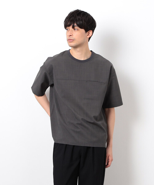 COMME CA ISM（コムサイズム）の「【セットアップ対応】リネンライク ポリエステル 布帛Ｔシャツ（Tシャツ/カットソー・メンズ・ベージュ/カーキ/ブラック・X-LARGE/LARGE/MEDIUM）」の17枚目の写真