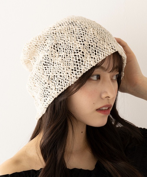 セール】【La Maison de Lyllis】レースビーニー HOOD 2251005（ニット