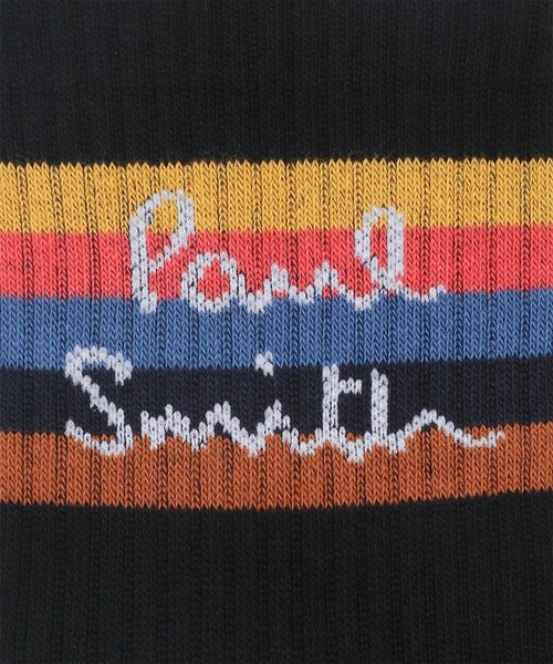 Paul Smith(ポールスミス)の「アーティストストライプ&ロゴ ソックス【150644 MD2】(ソックス/靴下・メンズ・ブラック/ホワイト・25-27)」の4枚目の写真