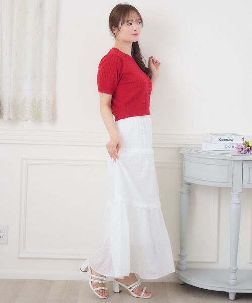 ems excite（エムズエキサイト）の「綿レースSK（スカート・レディース・ブラック/オフホワイト・FREE）」の4枚目の写真