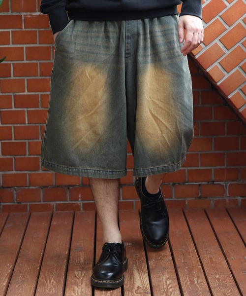 ８(eight)（エイト）の「デニムオーバーダイワイドショートパンツ（デニムパンツ・メンズ・ブラック系その他/ブルー系その他/ブルー系その他2・MEDIUM/LARGE）」の18枚目の写真