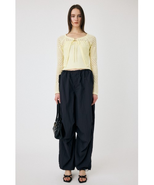 MOUSSY（マウジー）の「OPENWORK KNIT アンサンブル（カーディガン/ボレロ・レディース・ライトイエロー/ネイビー/ホワイト・FREE）」の7枚目の写真