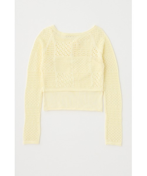 MOUSSY（マウジー）の「OPENWORK KNIT アンサンブル（カーディガン/ボレロ・レディース・ライトイエロー/ネイビー/ホワイト・FREE）」の18枚目の写真