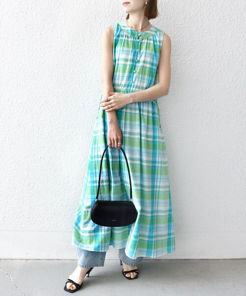 セール】SHIPS any:〈洗濯機可能〉マドラス チェック ノースリーブ