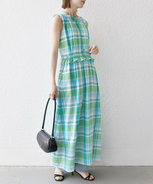 セール】SHIPS any:〈洗濯機可能〉マドラス チェック ノースリーブ