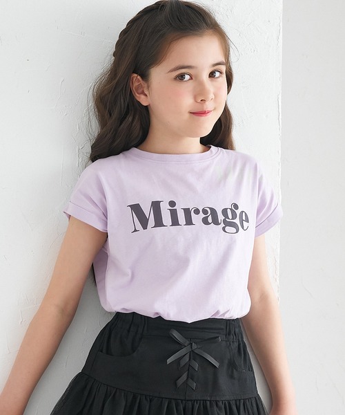 coca（coca）（コカ）の「【WEB限定セール】キッズ 親子お揃いフレンチスリーブロゴTシャツ（Tシャツ/カットソー・キッズ・B/アイボリー/グレイッシュベージュ/チャコール/オートミール/ラベンダー/A/ライトグリーン・120/130/140/150）」の6枚目の写真