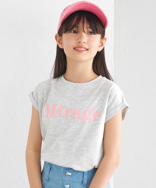 coca（coca）（コカ）の「【WEB限定セール】キッズ 親子お揃いフレンチスリーブロゴTシャツ（Tシャツ/カットソー・キッズ・B/アイボリー/グレイッシュベージュ/チャコール/オートミール/ラベンダー/A/ライトグリーン・120/130/140/150）」の3枚目の写真