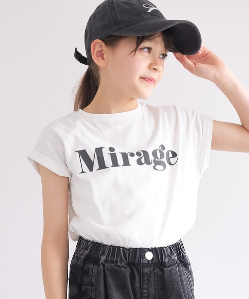 coca（coca）（コカ）の「【WEB限定セール】キッズ 親子お揃いフレンチスリーブロゴTシャツ（Tシャツ/カットソー・キッズ・B/アイボリー/グレイッシュベージュ/チャコール/オートミール/ラベンダー/A/ライトグリーン・120/130/140/150）」の7枚目の写真