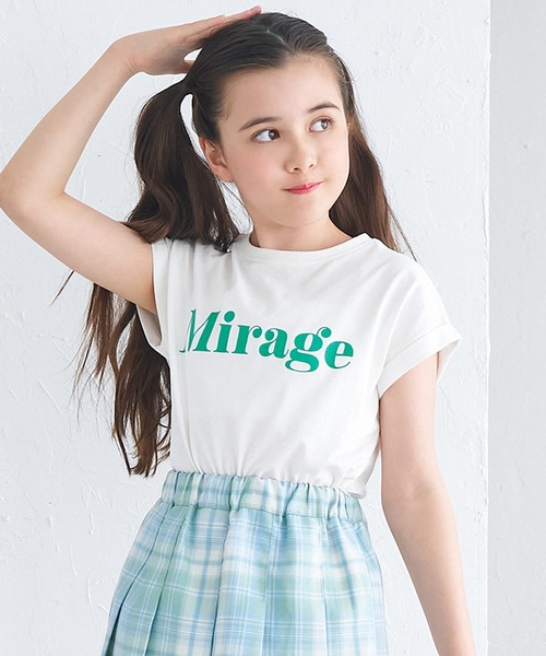 coca（coca）（コカ）の「【WEB限定セール】キッズ 親子お揃いフレンチスリーブロゴTシャツ（Tシャツ/カットソー・キッズ・B/アイボリー/グレイッシュベージュ/チャコール/オートミール/ラベンダー/A/ライトグリーン・120/130/140/150）」の8枚目の写真