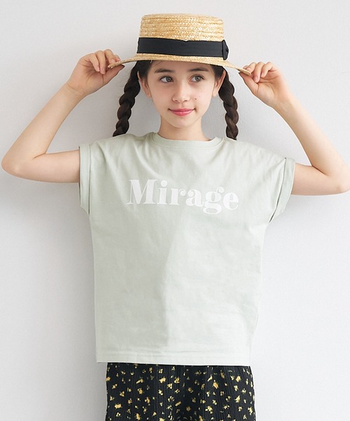 coca（coca）（コカ）の「【WEB限定セール】キッズ 親子お揃いフレンチスリーブロゴTシャツ（Tシャツ/カットソー・キッズ・B/アイボリー/グレイッシュベージュ/チャコール/オートミール/ラベンダー/A/ライトグリーン・120/130/140/150）」の5枚目の写真