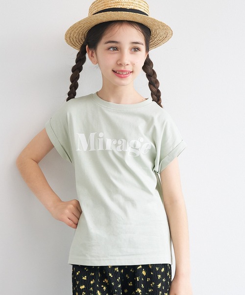 coca（coca）（コカ）の「【WEB限定セール】キッズ 親子お揃いフレンチスリーブロゴTシャツ（Tシャツ/カットソー・キッズ・B/アイボリー/グレイッシュベージュ/チャコール/オートミール/ラベンダー/A/ライトグリーン・120/130/140/150）」の12枚目の写真