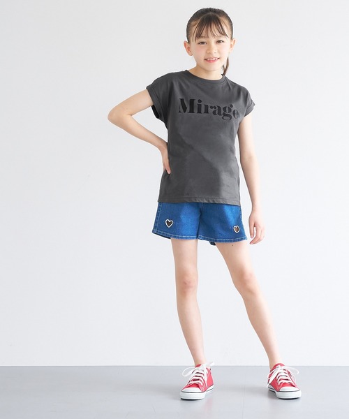 coca（coca）（コカ）の「【WEB限定セール】キッズ 親子お揃いフレンチスリーブロゴTシャツ（Tシャツ/カットソー・キッズ・B/アイボリー/グレイッシュベージュ/チャコール/オートミール/ラベンダー/A/ライトグリーン・120/130/140/150）」の9枚目の写真