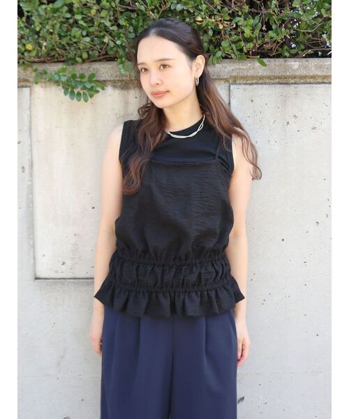 Ungrid（アングリッド）の「キャミレイヤードタンクトップ（タンクトップ・レディース・アイボリー/ブラック/パープル・FREE）」の3枚目の写真