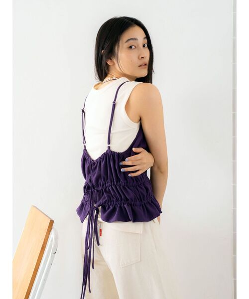 Ungrid（アングリッド）の「キャミレイヤードタンクトップ（タンクトップ・レディース・アイボリー/ブラック/パープル・FREE）」の5枚目の写真