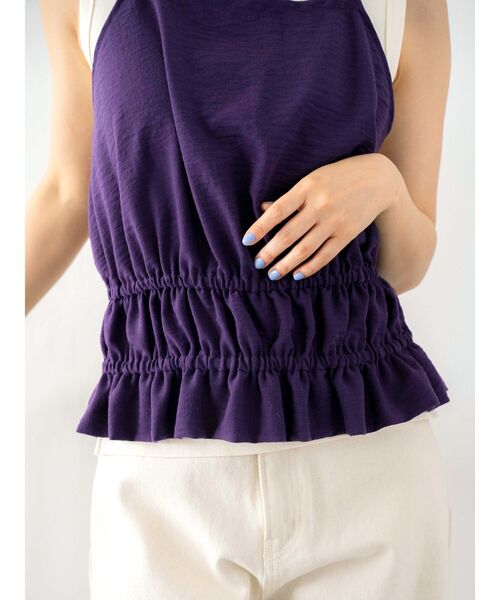 Ungrid（アングリッド）の「キャミレイヤードタンクトップ（タンクトップ・レディース・アイボリー/ブラック/パープル・FREE）」の6枚目の写真