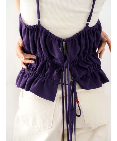 Ungrid（アングリッド）の「キャミレイヤードタンクトップ（タンクトップ・レディース・アイボリー/ブラック/パープル・FREE）」の7枚目の写真