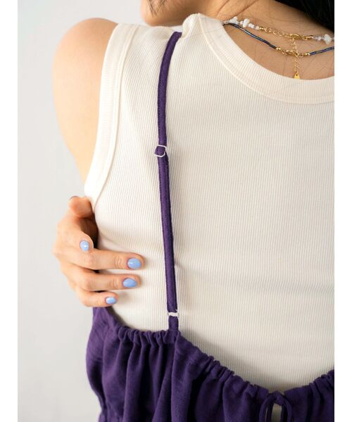 Ungrid（アングリッド）の「キャミレイヤードタンクトップ（タンクトップ・レディース・アイボリー/ブラック/パープル・FREE）」の8枚目の写真