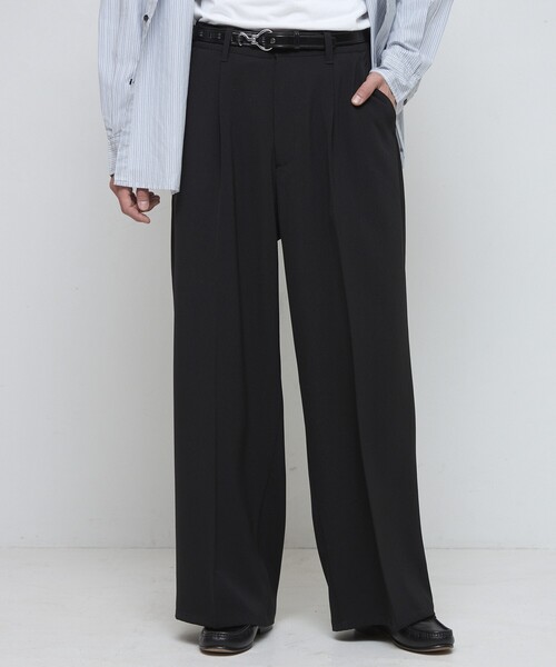 Firsthand（ファーストハンド）の「Firsthand/ファーストハンド ワイドストレートスラックス  / センタ―プレス ワイドスラックス / ワイドシルエット（スラックス・メンズ・ブラック/グレー・MEDIUM/LARGE）」の5枚目の写真