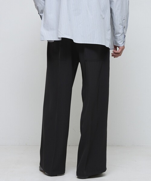 Firsthand（ファーストハンド）の「Firsthand/ファーストハンド ワイドストレートスラックス  / センタ―プレス ワイドスラックス / ワイドシルエット（スラックス・メンズ・ブラック/グレー・MEDIUM/LARGE）」の9枚目の写真