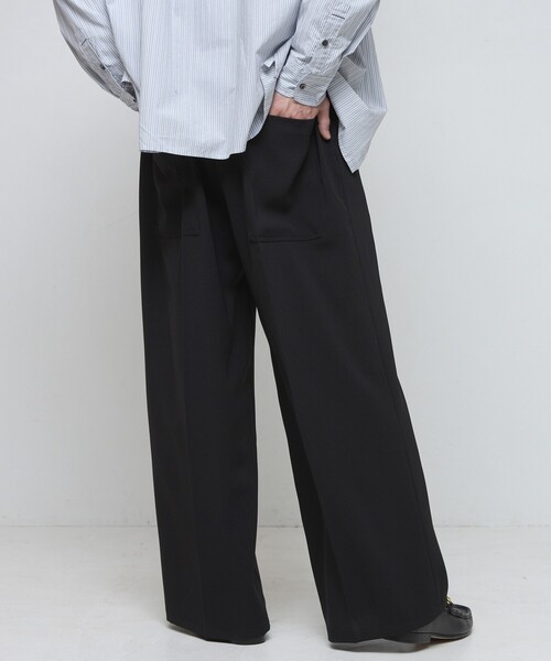 Firsthand（ファーストハンド）の「Firsthand/ファーストハンド ワイドストレートスラックス  / センタ―プレス ワイドスラックス / ワイドシルエット（スラックス・メンズ・ブラック/グレー・MEDIUM/LARGE）」の10枚目の写真