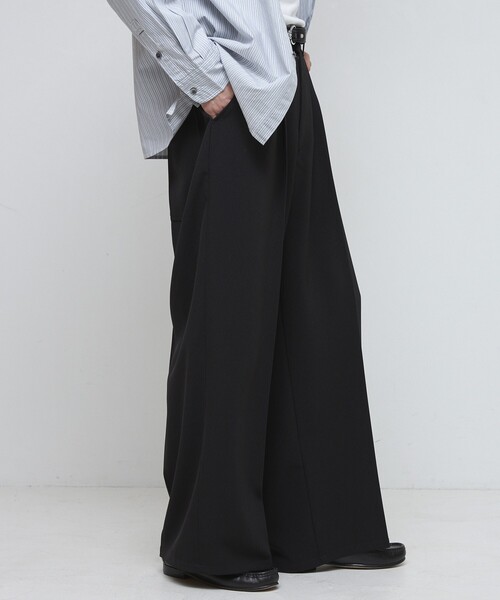 Firsthand（ファーストハンド）の「Firsthand/ファーストハンド ワイドストレートスラックス  / センタ―プレス ワイドスラックス / ワイドシルエット（スラックス・メンズ・ブラック/グレー・MEDIUM/LARGE）」の11枚目の写真