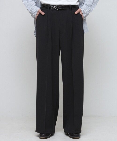 Firsthand（ファーストハンド）の「Firsthand/ファーストハンド ワイドストレートスラックス  / センタ―プレス ワイドスラックス / ワイドシルエット（スラックス・メンズ・ブラック/グレー・MEDIUM/LARGE）」の13枚目の写真