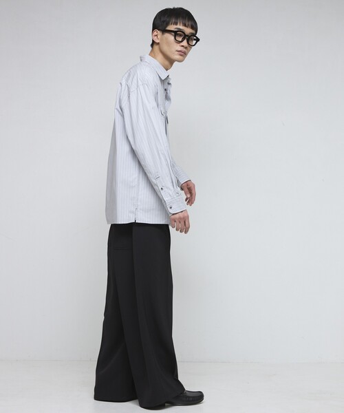 Firsthand（ファーストハンド）の「Firsthand/ファーストハンド ワイドストレートスラックス  / センタ―プレス ワイドスラックス / ワイドシルエット（スラックス・メンズ・ブラック/グレー・MEDIUM/LARGE）」の18枚目の写真