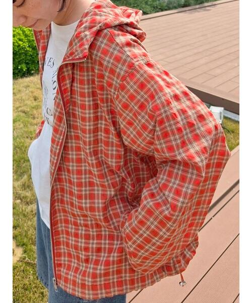 SM2（エスエムツー）の「マドラスチェックフードパーカー（ブルゾン・レディース・ブラック/レッド/オレンジ・F）」の5枚目の写真