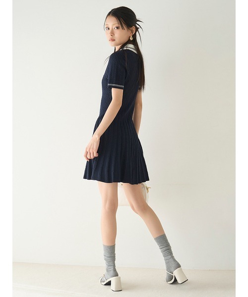 LILY BROWN ブラックミニワンピース リリーブラウン LILY BROWN バックリボンディテールミニ