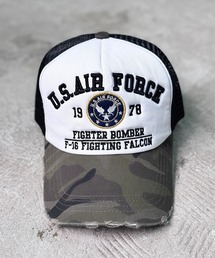 CALIFORNIA OUTFITTERS（カリフォルニア アウトフィッターズ）の「5A4 ダメージ メッシュキャップ ロゴ US AIR FORCE（キャップ・レディース）」