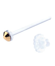 ガラスピアス ストーン付き つけっぱなし 金属アレルギー対応 リテーナー 20G 18G 16G 長さ9mm 11mm 13mm ボディピアス