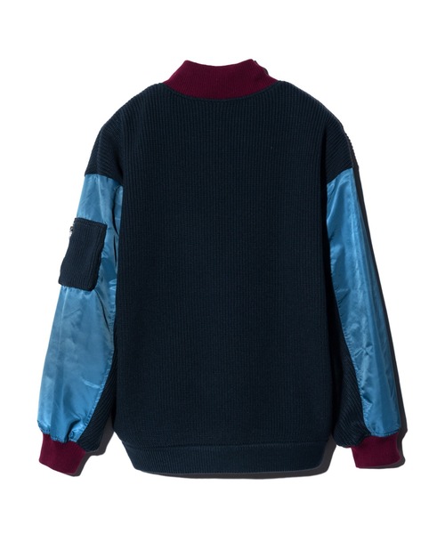 glamb(グラム)の「Knit Layered MA-1 / ニットレイヤードMA-1(MA-1・メンズ・ブラック/カーキ/ネイビー・S/M/L)」の10枚目の写真