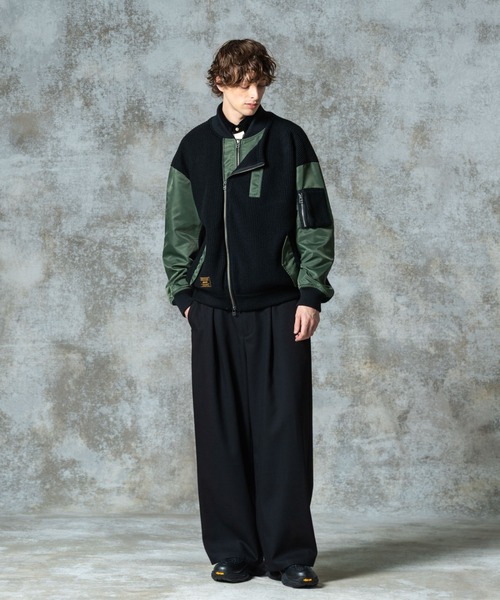 glamb(グラム)の「Knit Layered MA-1 / ニットレイヤードMA-1(MA-1・メンズ・ブラック/カーキ/ネイビー・S/M/L)」の17枚目の写真