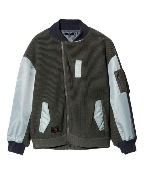 glamb(グラム)の「Knit Layered MA-1 / ニットレイヤードMA-1(MA-1・メンズ・ブラック/カーキ/ネイビー・S/M/L)」の6枚目の写真